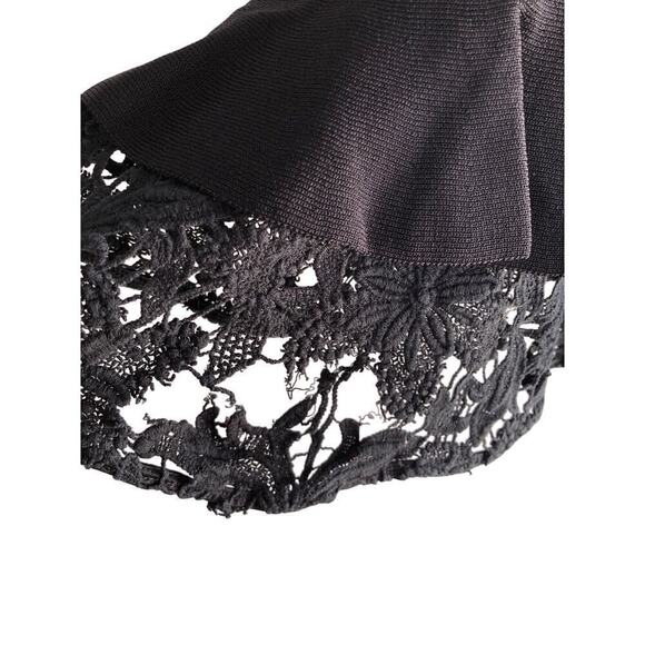 Sachin + Babi Flutter Lace Dress Short Sleeve Ruffle Hem Sheath Midi Black XS - Picture 6 of 10